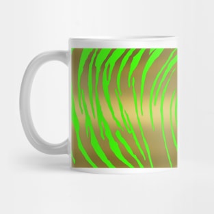 Gold Tiger Stripes Green Mug